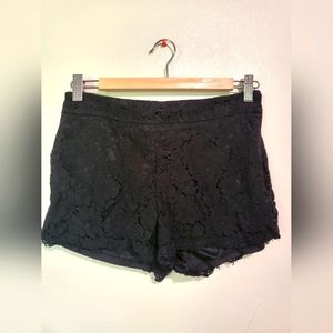 Express black floral shorts size 2